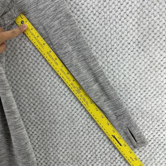 Athleta Sweater Women S Heather Gray Long Cardigan Open Front Thumb Hole Pockets - Picture 10 of 13
